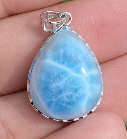 Larimar,AAAA Natural Dominican Larimar Pendant,Larimar Bracelet,Anniversary Gift, Larimar Jewelry,SilverJewelry,Birthday Gifts ET434