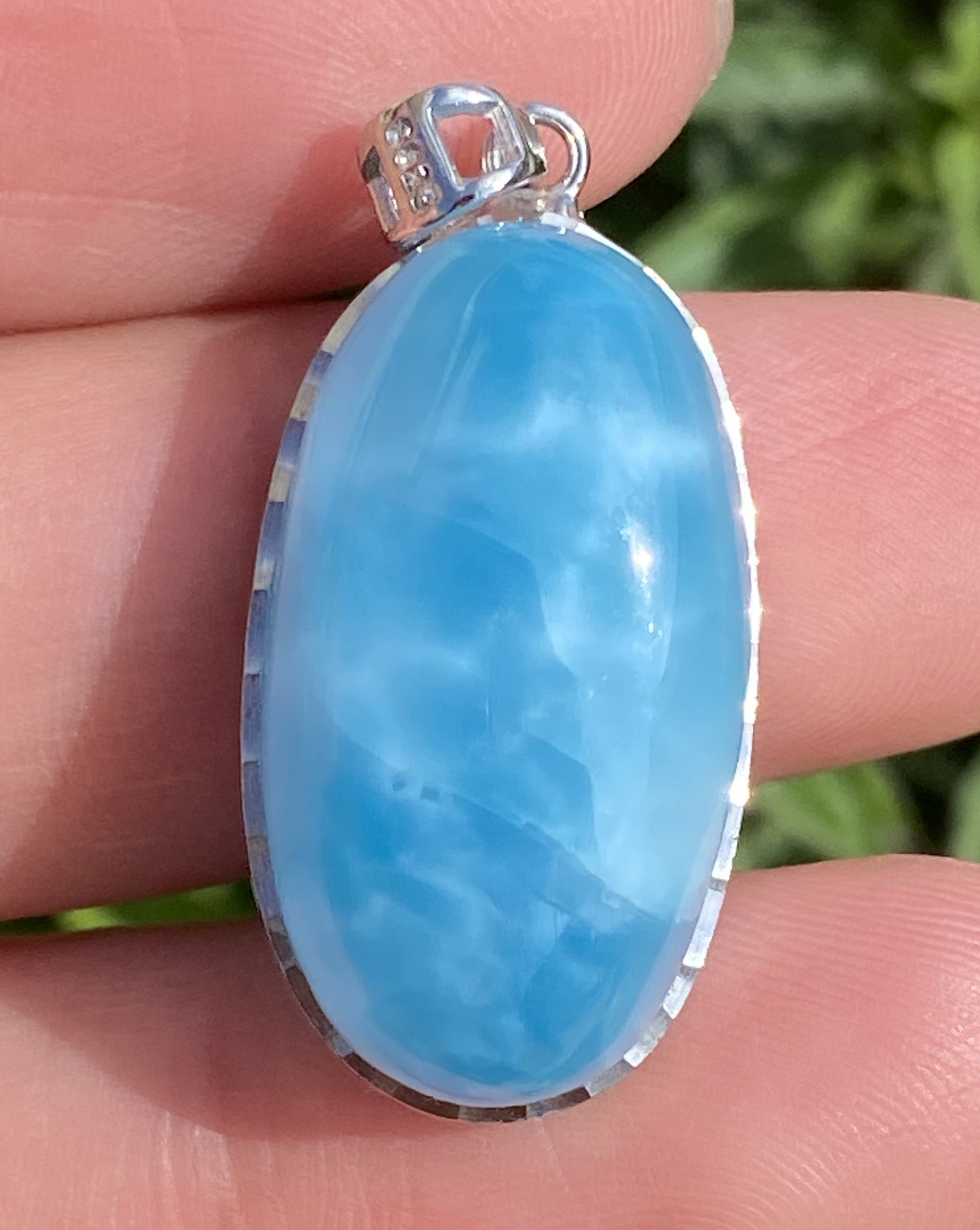 Larimar,AAAA Natural Dominican Larimar Pendant,Larimar Bracelet,Anniversary Gift, Larimar Jewelry,SilverJewelry,Birthday Gifts ET435