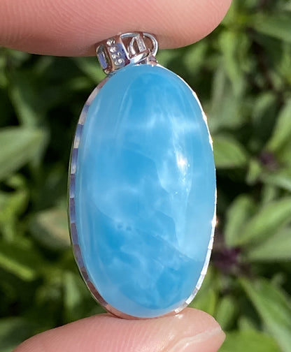 Larimar,AAAA Natural Dominican Larimar Pendant,Larimar Bracelet,Anniversary Gift, Larimar Jewelry,SilverJewelry,Birthday Gifts ET435