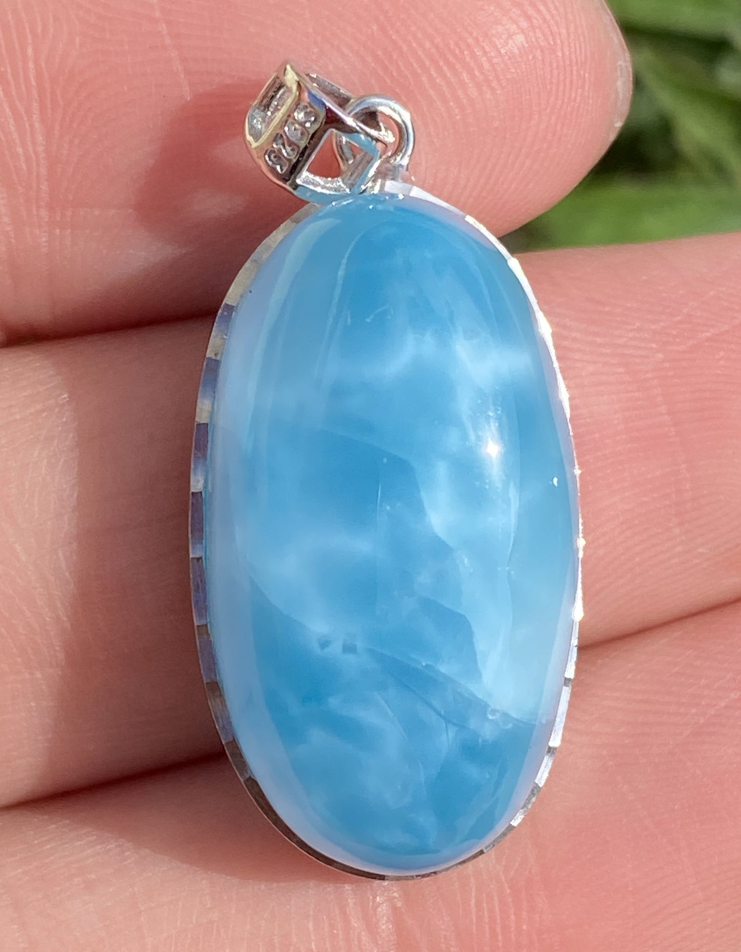 Larimar,AAAA Natural Dominican Larimar Pendant,Larimar Bracelet,Anniversary Gift, Larimar Jewelry,SilverJewelry,Birthday Gifts ET435