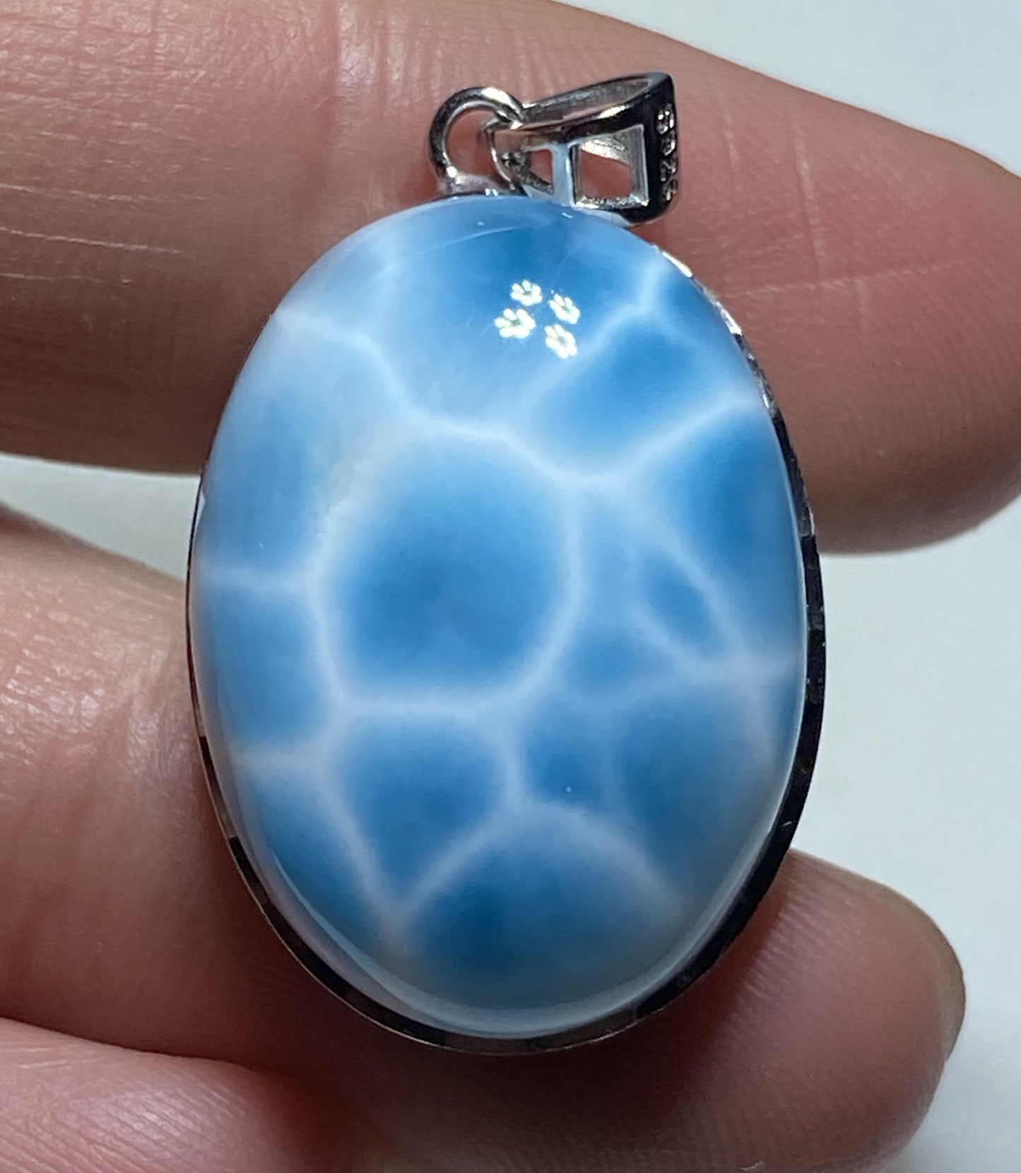 Larimar,AAAA Natural Dominican Larimar Pendant,Larimar Bracelet,Anniversary Gift, Larimar Jewelry,SilverJewelry ET436