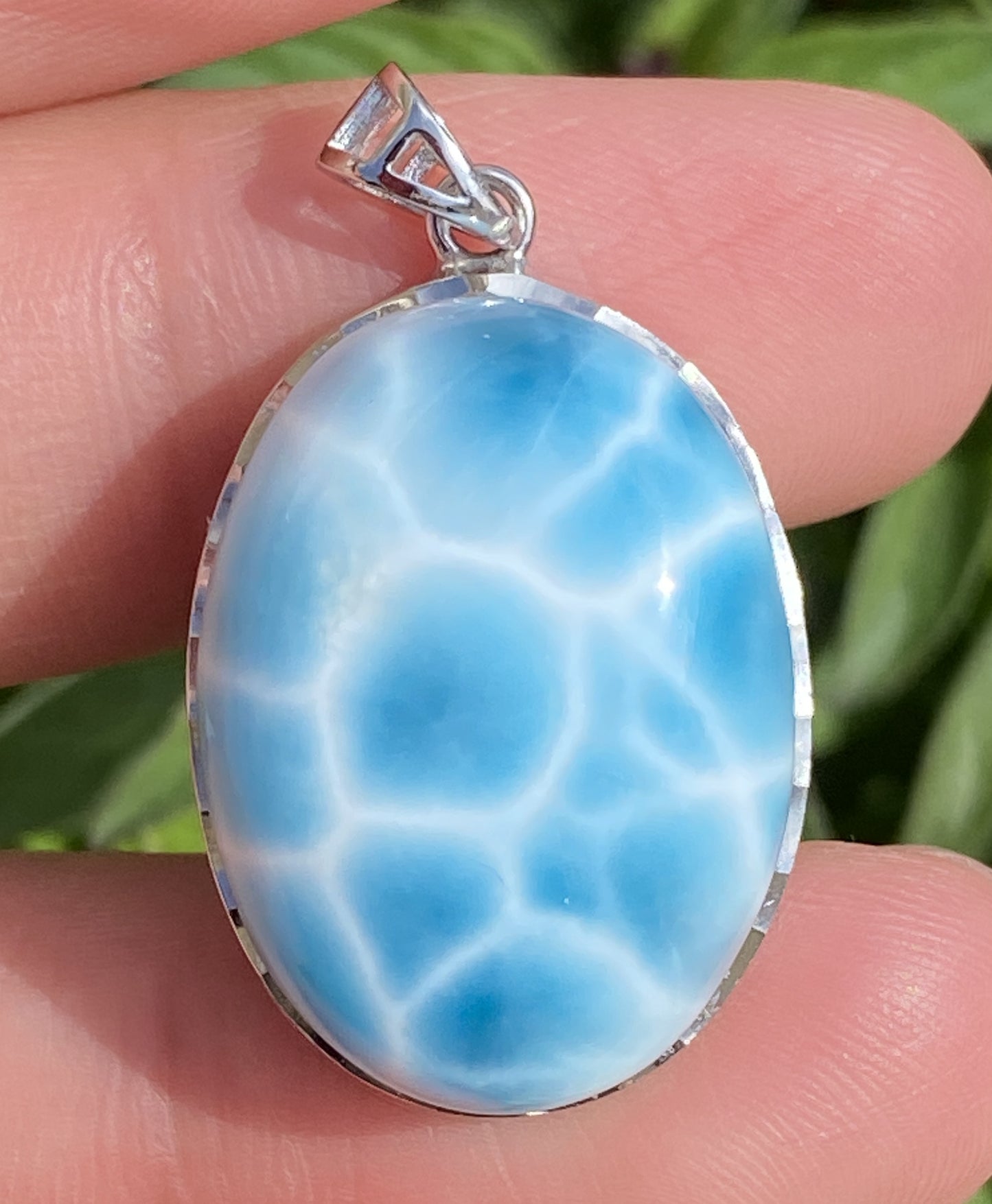 Larimar,AAAA Natural Dominican Larimar Pendant,Larimar Bracelet,Anniversary Gift, Larimar Jewelry,SilverJewelry ET436