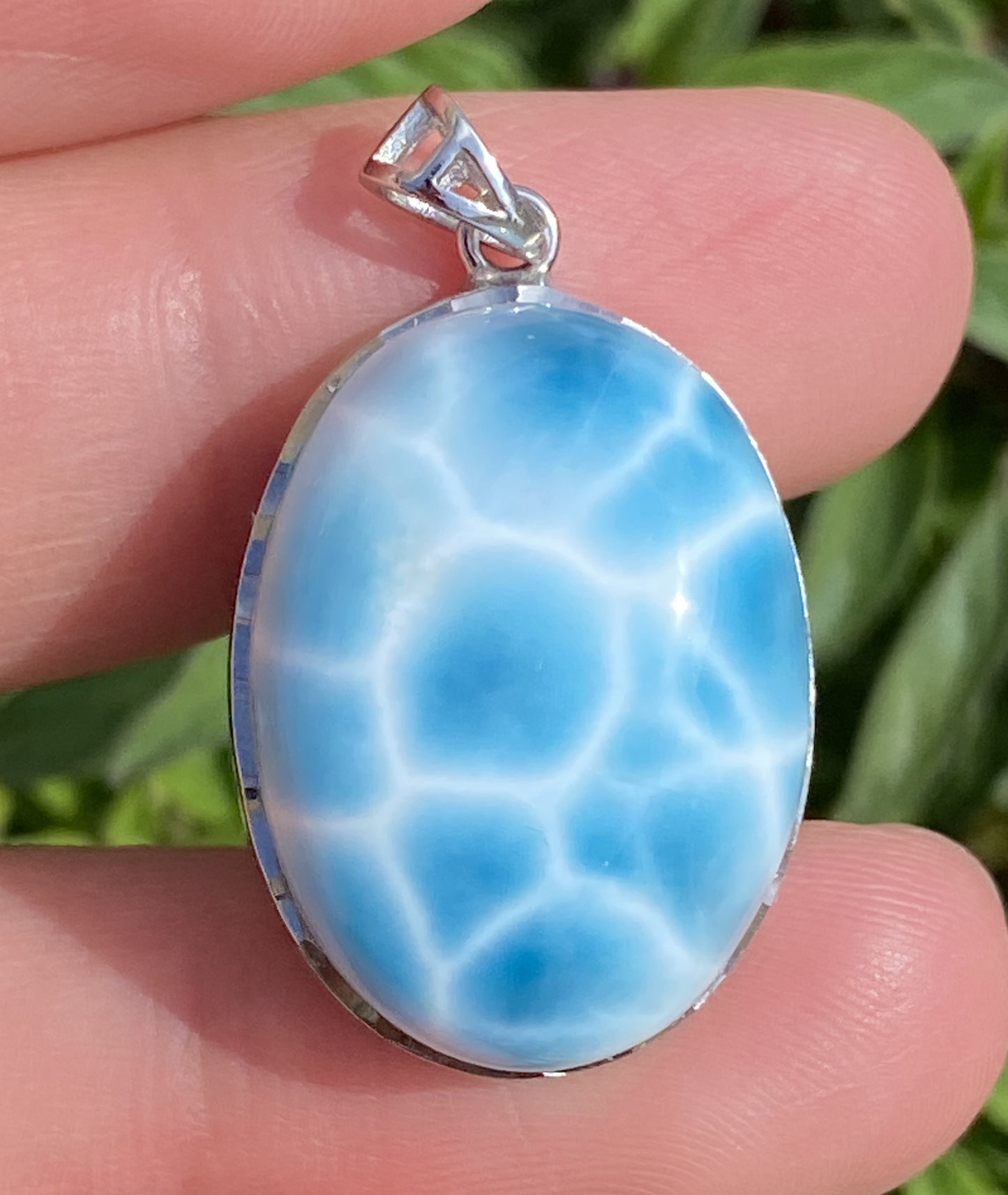 Larimar,AAAA Natural Dominican Larimar Pendant,Larimar Bracelet,Anniversary Gift, Larimar Jewelry,SilverJewelry ET436