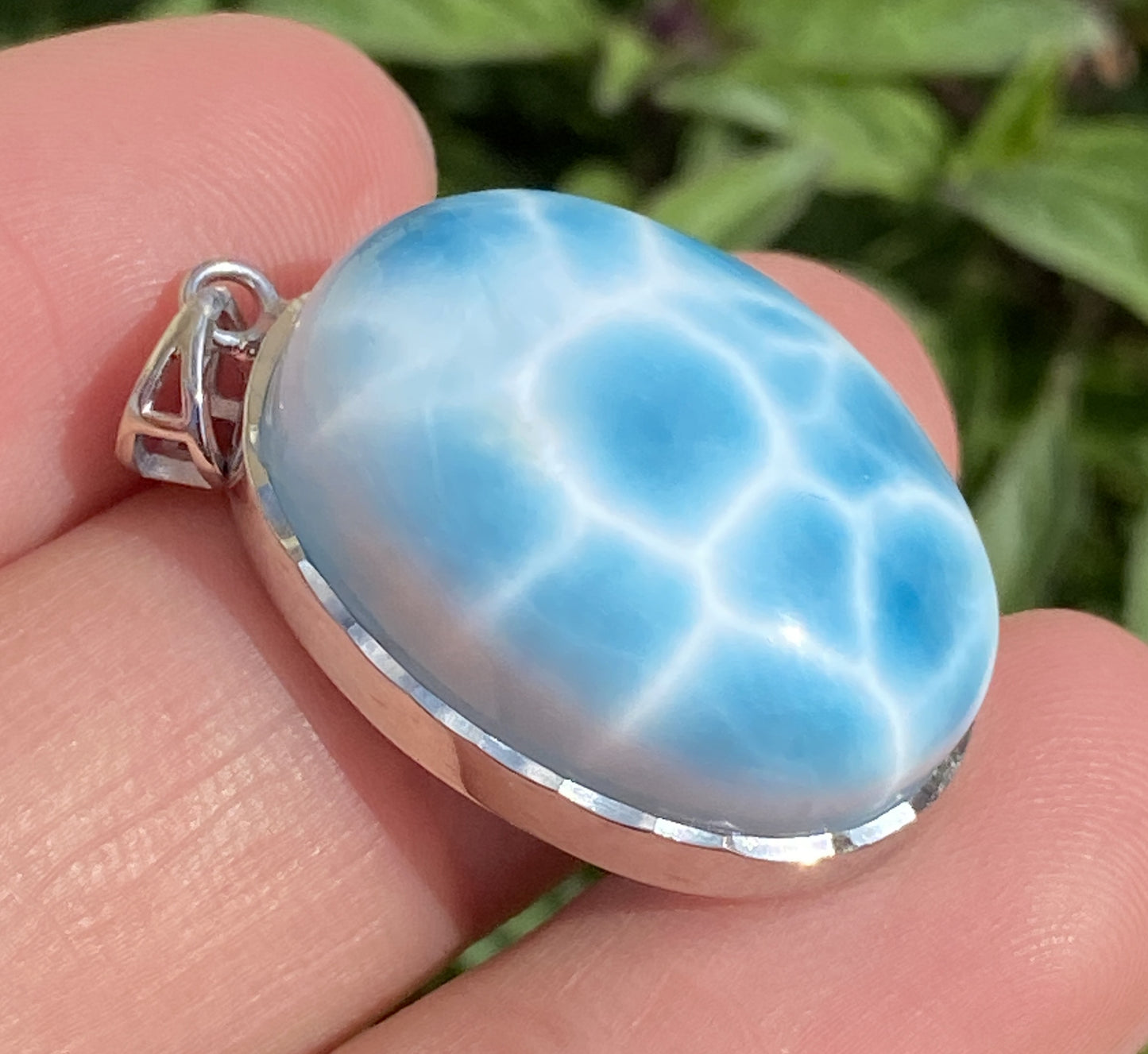 Larimar,AAAA Natural Dominican Larimar Pendant,Larimar Bracelet,Anniversary Gift, Larimar Jewelry,SilverJewelry ET436