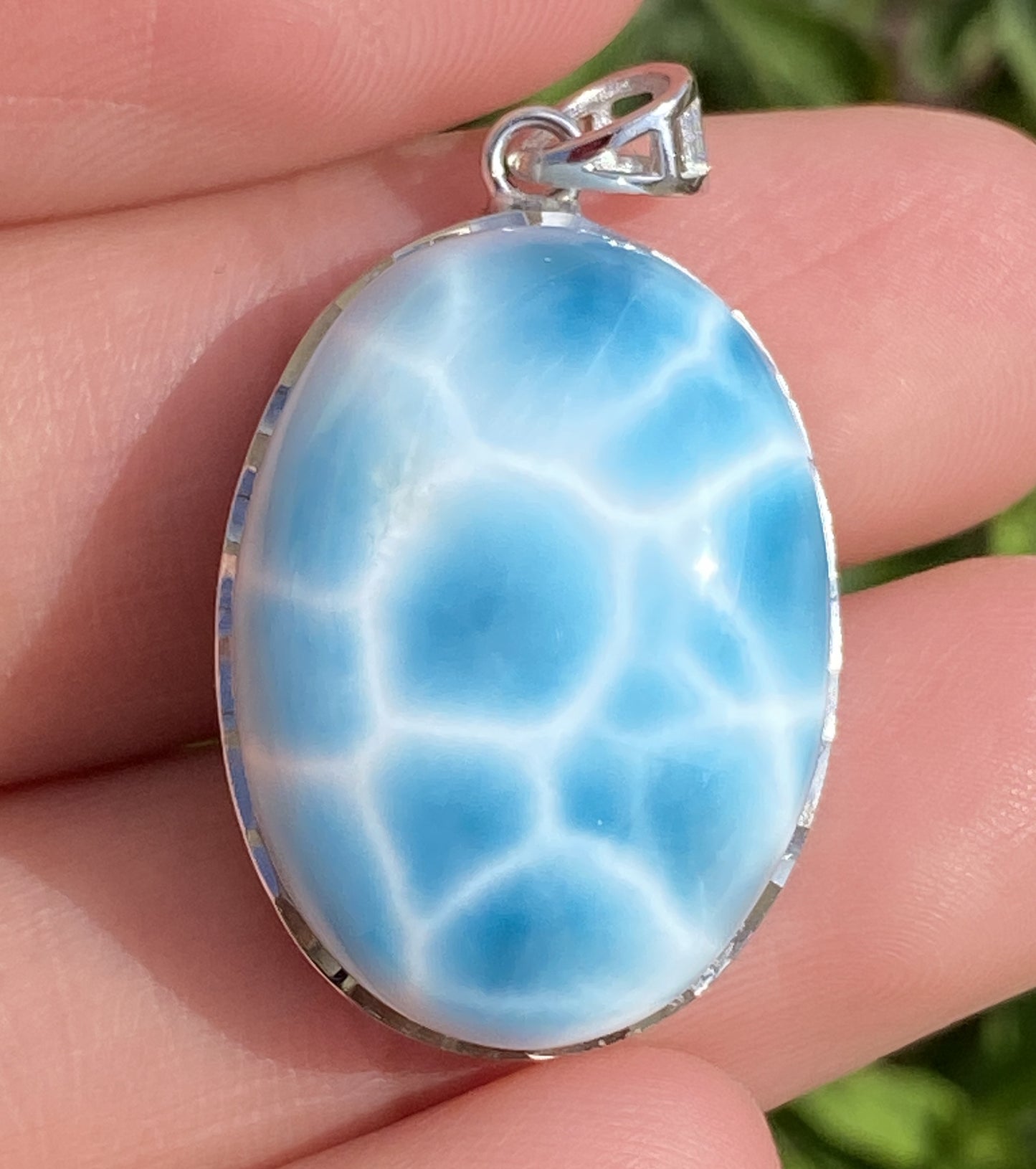 Larimar,AAAA Natural Dominican Larimar Pendant,Larimar Bracelet,Anniversary Gift, Larimar Jewelry,SilverJewelry ET436