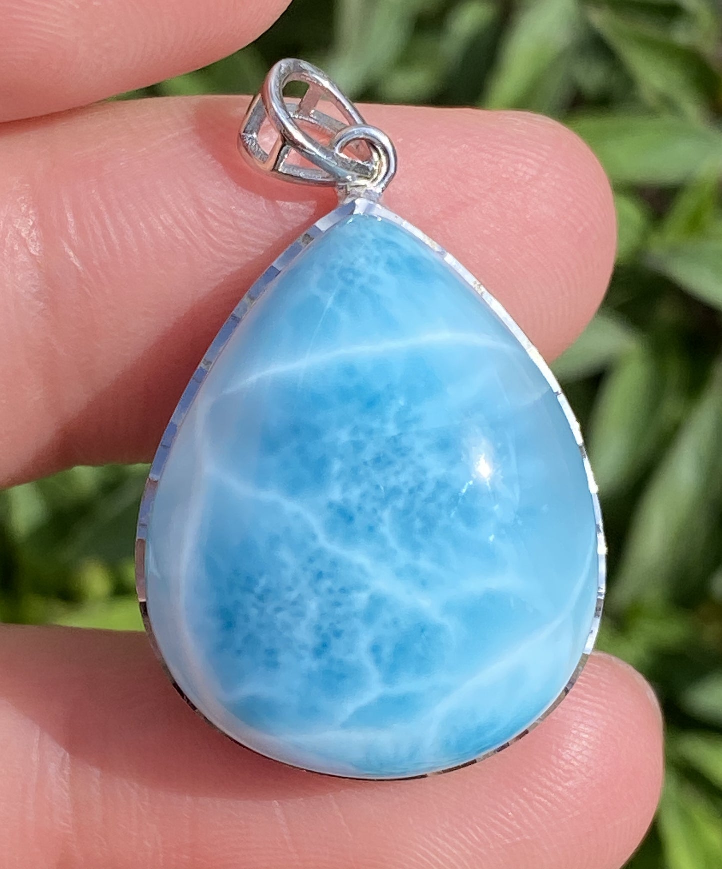 Larimar,AAAA Natural Dominican Larimar Pendant,Larimar Bracelet,Anniversary Gift, Larimar Jewelry,SilverJewelry,Birthday Gifts ET438