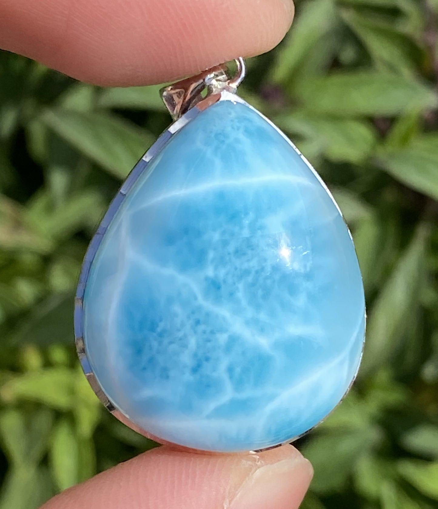 Larimar,AAAA Natural Dominican Larimar Pendant,Larimar Bracelet,Anniversary Gift, Larimar Jewelry,SilverJewelry,Birthday Gifts ET438