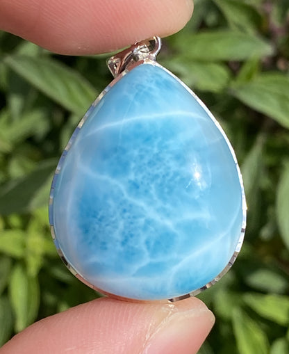 Larimar,AAAA Natural Dominican Larimar Pendant,Larimar Bracelet,Anniversary Gift, Larimar Jewelry,SilverJewelry,Birthday Gifts ET438