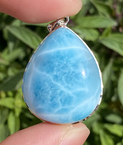 Larimar,AAAA Natural Dominican Larimar Pendant,Larimar Bracelet,Anniversary Gift, Larimar Jewelry,SilverJewelry,Birthday Gifts ET438