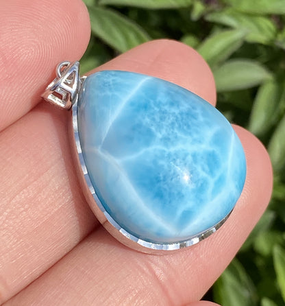 Larimar,AAAA Natural Dominican Larimar Pendant,Larimar Bracelet,Anniversary Gift, Larimar Jewelry,SilverJewelry,Birthday Gifts ET438