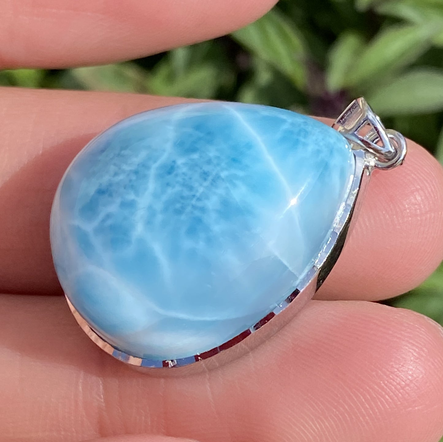 Larimar,AAAA Natural Dominican Larimar Pendant,Larimar Bracelet,Anniversary Gift, Larimar Jewelry,SilverJewelry,Birthday Gifts ET438