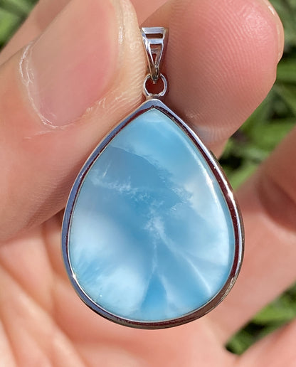 Larimar,AAAA Natural Dominican Larimar Pendant,Larimar Bracelet,Anniversary Gift, Larimar Jewelry,SilverJewelry,Birthday Gifts ET438