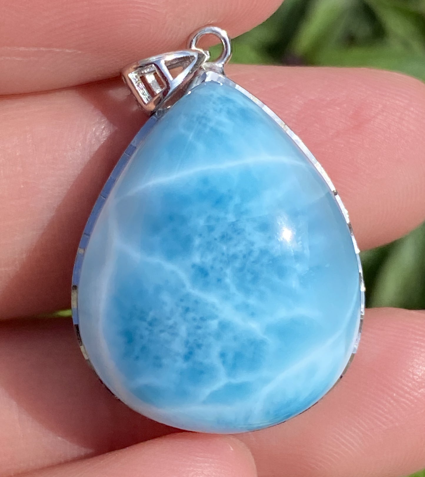 Larimar,AAAA Natural Dominican Larimar Pendant,Larimar Bracelet,Anniversary Gift, Larimar Jewelry,SilverJewelry,Birthday Gifts ET438