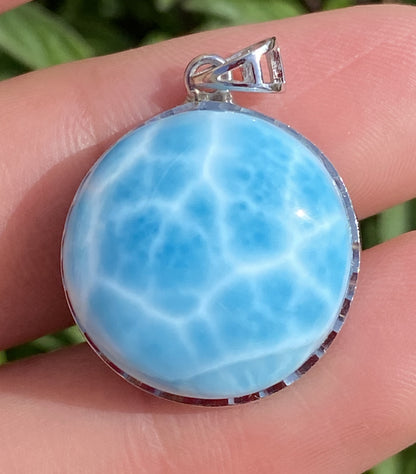 Larimar,AAAA Natural Dominican Larimar Pendant,Larimar Bracelet,Anniversary Gift, Larimar Jewelry,SilverJewelry,Birthday Gifts ET440