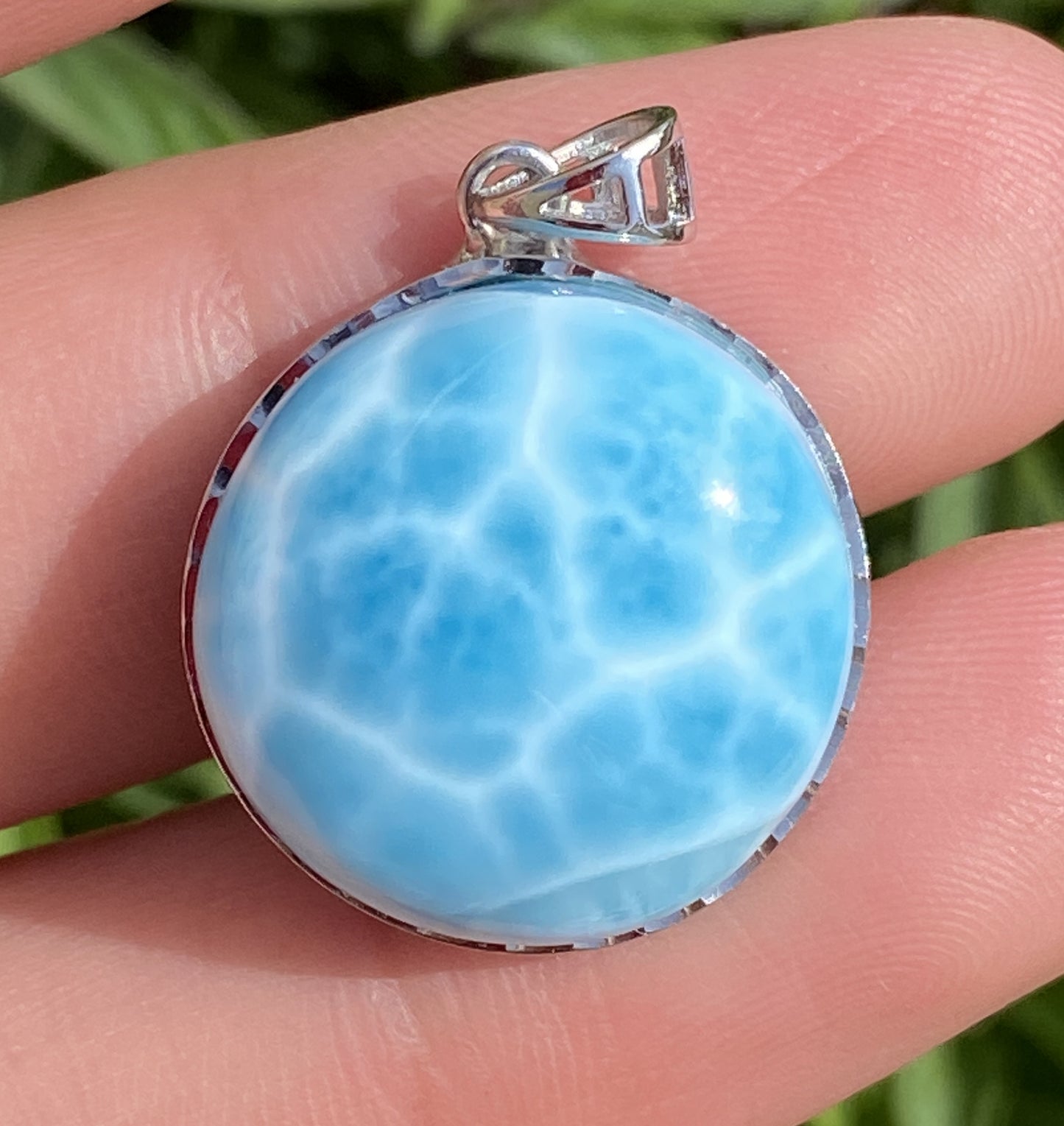 Larimar,AAAA Natural Dominican Larimar Pendant,Larimar Bracelet,Anniversary Gift, Larimar Jewelry,SilverJewelry,Birthday Gifts ET440