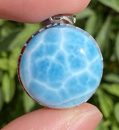 Larimar,AAAA Natural Dominican Larimar Pendant,Larimar Bracelet,Anniversary Gift, Larimar Jewelry,SilverJewelry,Birthday Gifts ET440