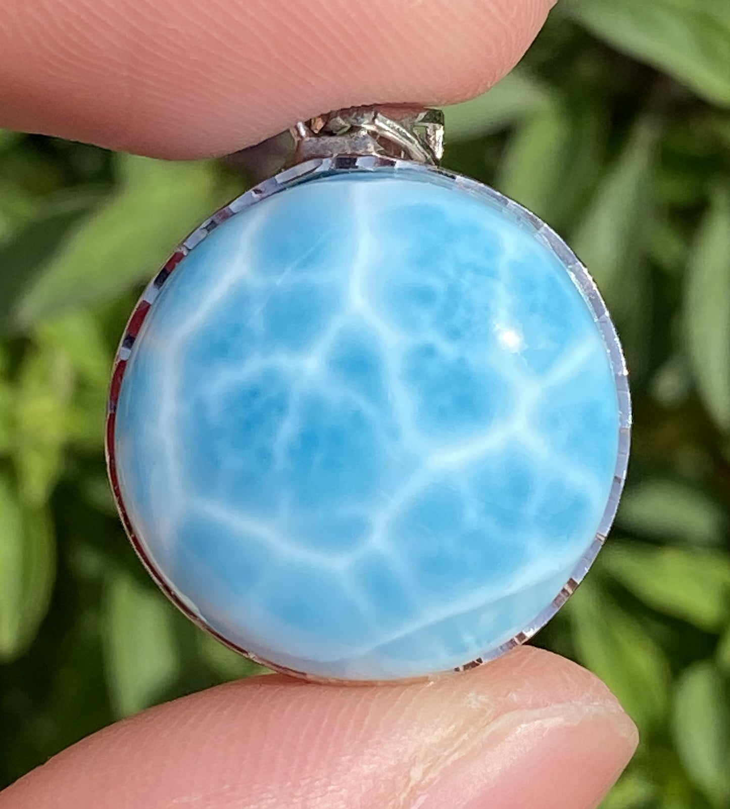 Larimar,AAAA Natural Dominican Larimar Pendant,Larimar Bracelet,Anniversary Gift, Larimar Jewelry,SilverJewelry,Birthday Gifts ET440