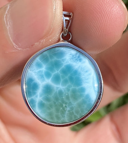 Larimar,AAAA Natural Dominican Larimar Pendant,Larimar Bracelet,Anniversary Gift, Larimar Jewelry,SilverJewelry,Birthday Gifts ET440