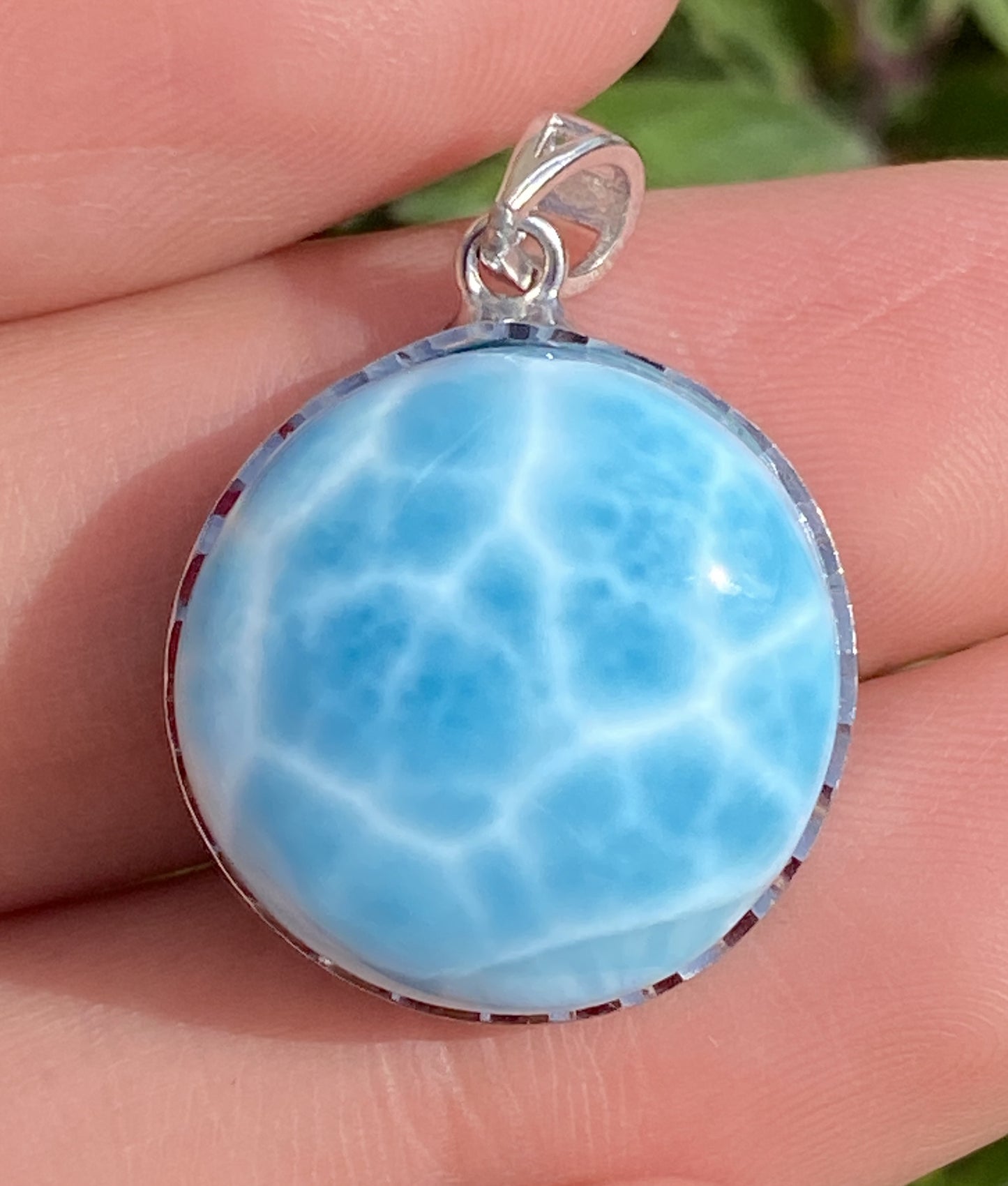 Larimar,AAAA Natural Dominican Larimar Pendant,Larimar Bracelet,Anniversary Gift, Larimar Jewelry,SilverJewelry,Birthday Gifts ET440