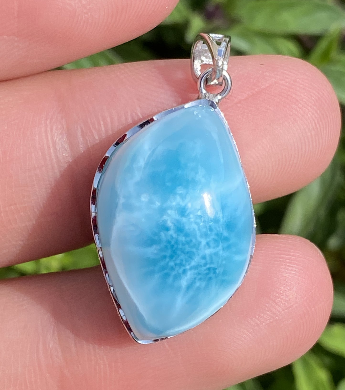 Larimar,AAAA Natural Dominican Larimar Pendant,Larimar Bracelet,Anniversary Gift, Larimar Jewelry,SilverJewelry ET442