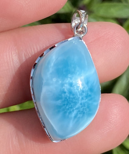 Larimar,AAAA Natural Dominican Larimar Pendant,Larimar Bracelet,Anniversary Gift, Larimar Jewelry,SilverJewelry ET442