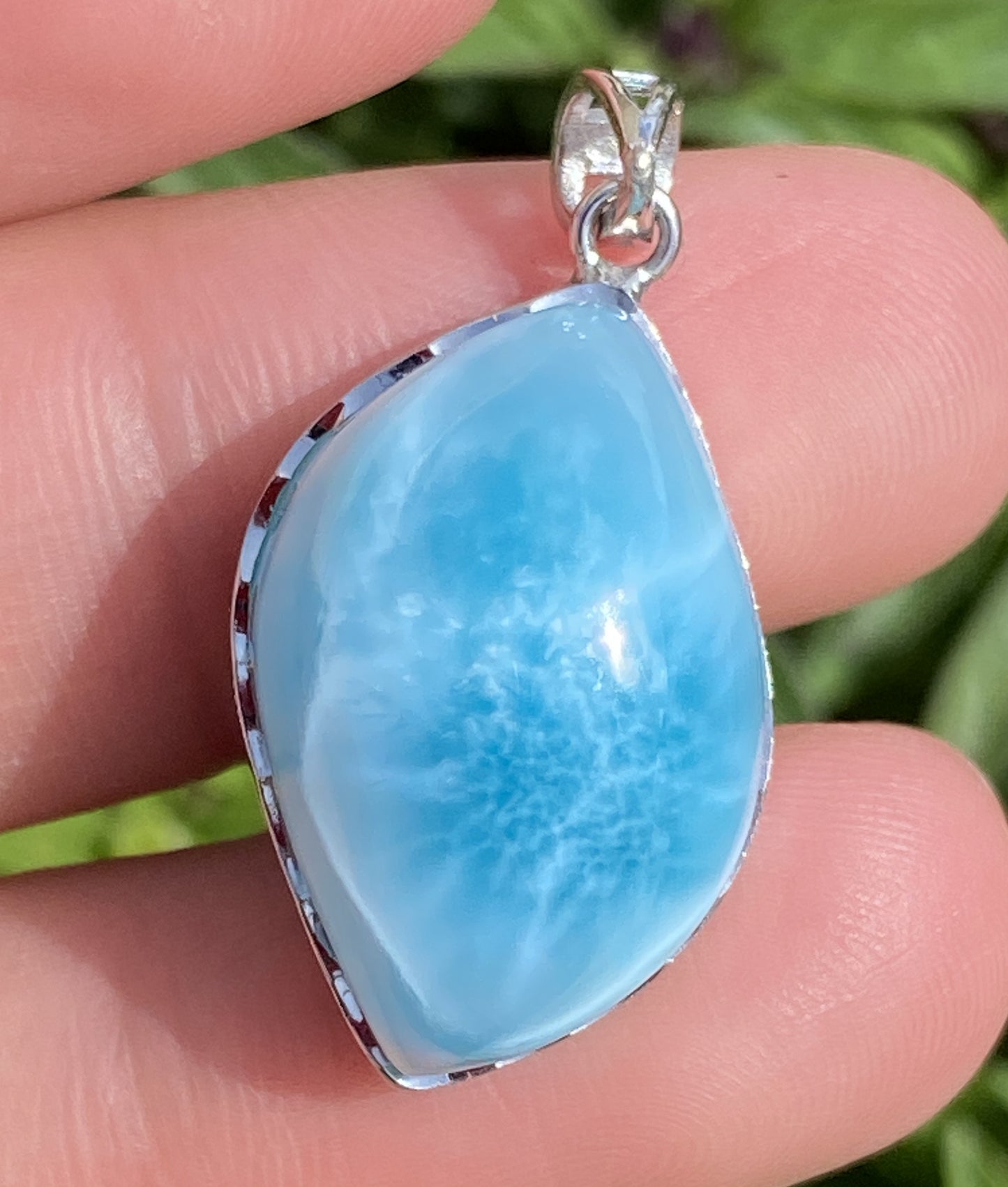 Larimar,AAAA Natural Dominican Larimar Pendant,Larimar Bracelet,Anniversary Gift, Larimar Jewelry,SilverJewelry ET442