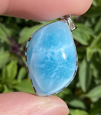 Larimar,AAAA Natural Dominican Larimar Pendant,Larimar Bracelet,Anniversary Gift, Larimar Jewelry,SilverJewelry ET442