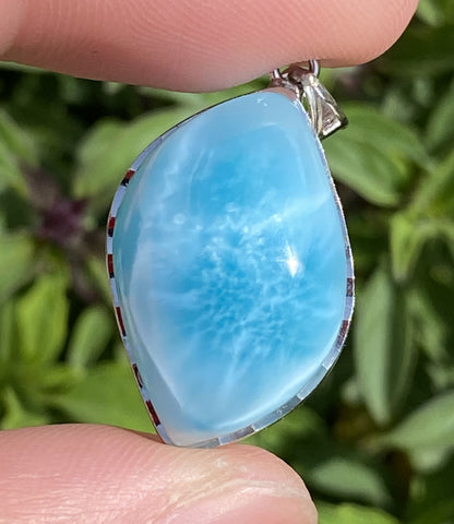 Larimar,AAAA Natural Dominican Larimar Pendant,Larimar Bracelet,Anniversary Gift, Larimar Jewelry,SilverJewelry ET442