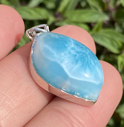 Larimar,AAAA Natural Dominican Larimar Pendant,Larimar Bracelet,Anniversary Gift, Larimar Jewelry,SilverJewelry ET442