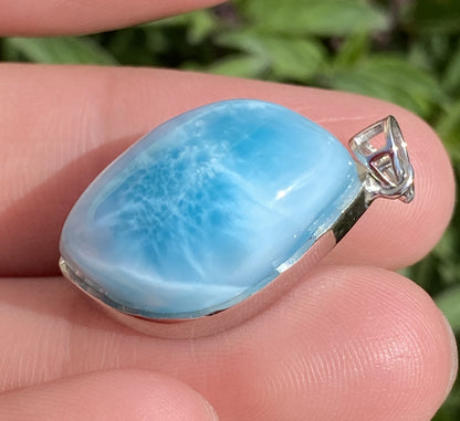 Larimar,AAAA Natural Dominican Larimar Pendant,Larimar Bracelet,Anniversary Gift, Larimar Jewelry,SilverJewelry ET442