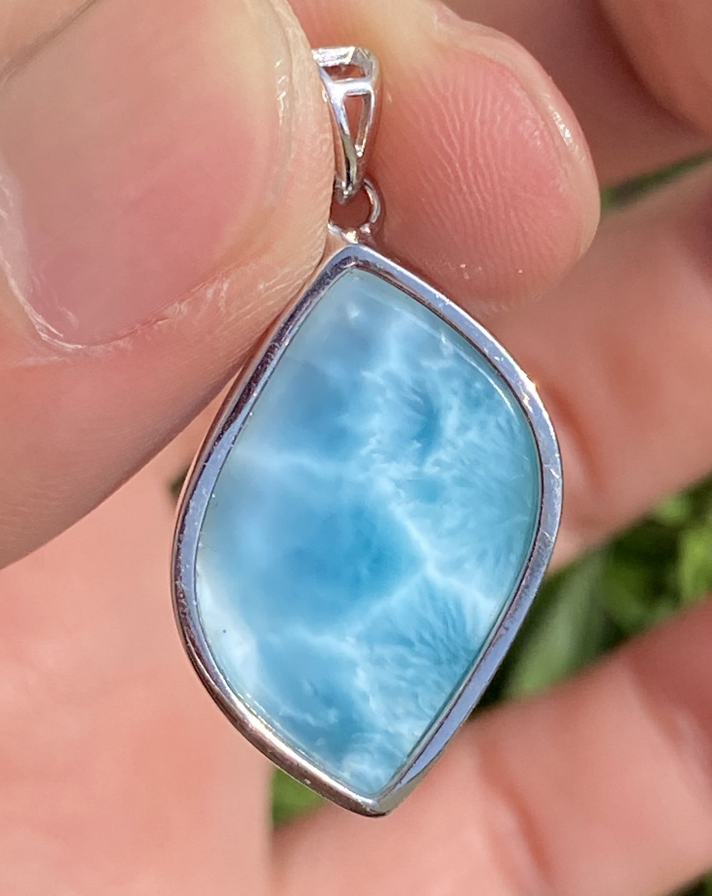 Larimar,AAAA Natural Dominican Larimar Pendant,Larimar Bracelet,Anniversary Gift, Larimar Jewelry,SilverJewelry ET442