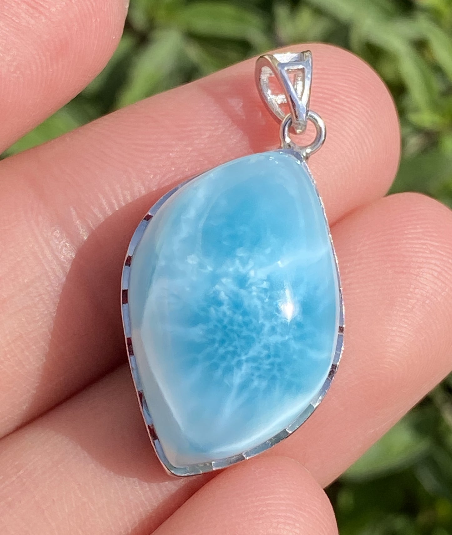 Larimar,AAAA Natural Dominican Larimar Pendant,Larimar Bracelet,Anniversary Gift, Larimar Jewelry,SilverJewelry ET442