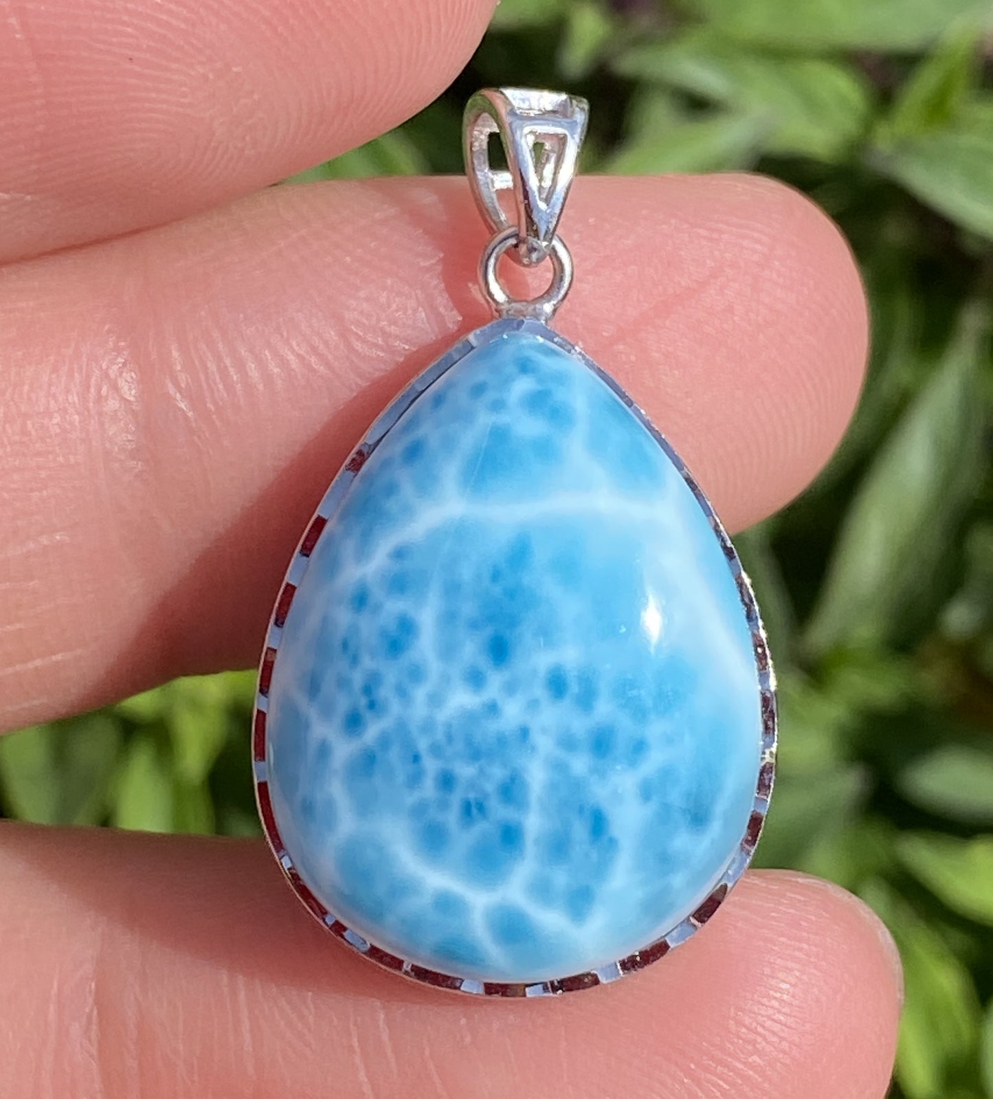 Larimar,AAAA Natural Dominican Larimar Pendant,Larimar Bracelet,Anniversary Gift, Larimar Jewelry,SilverJewelry,Birthday Gifts ET448