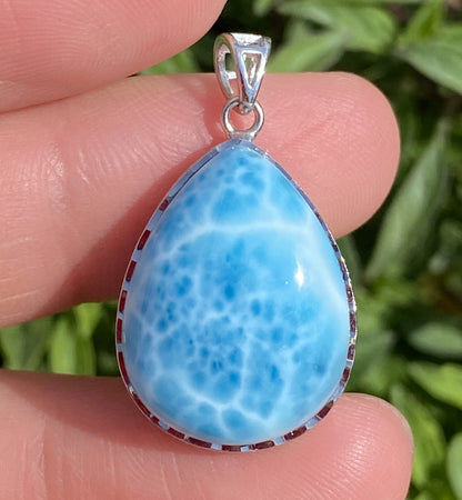 Larimar,AAAA Natural Dominican Larimar Pendant,Larimar Bracelet,Anniversary Gift, Larimar Jewelry,SilverJewelry,Birthday Gifts ET448