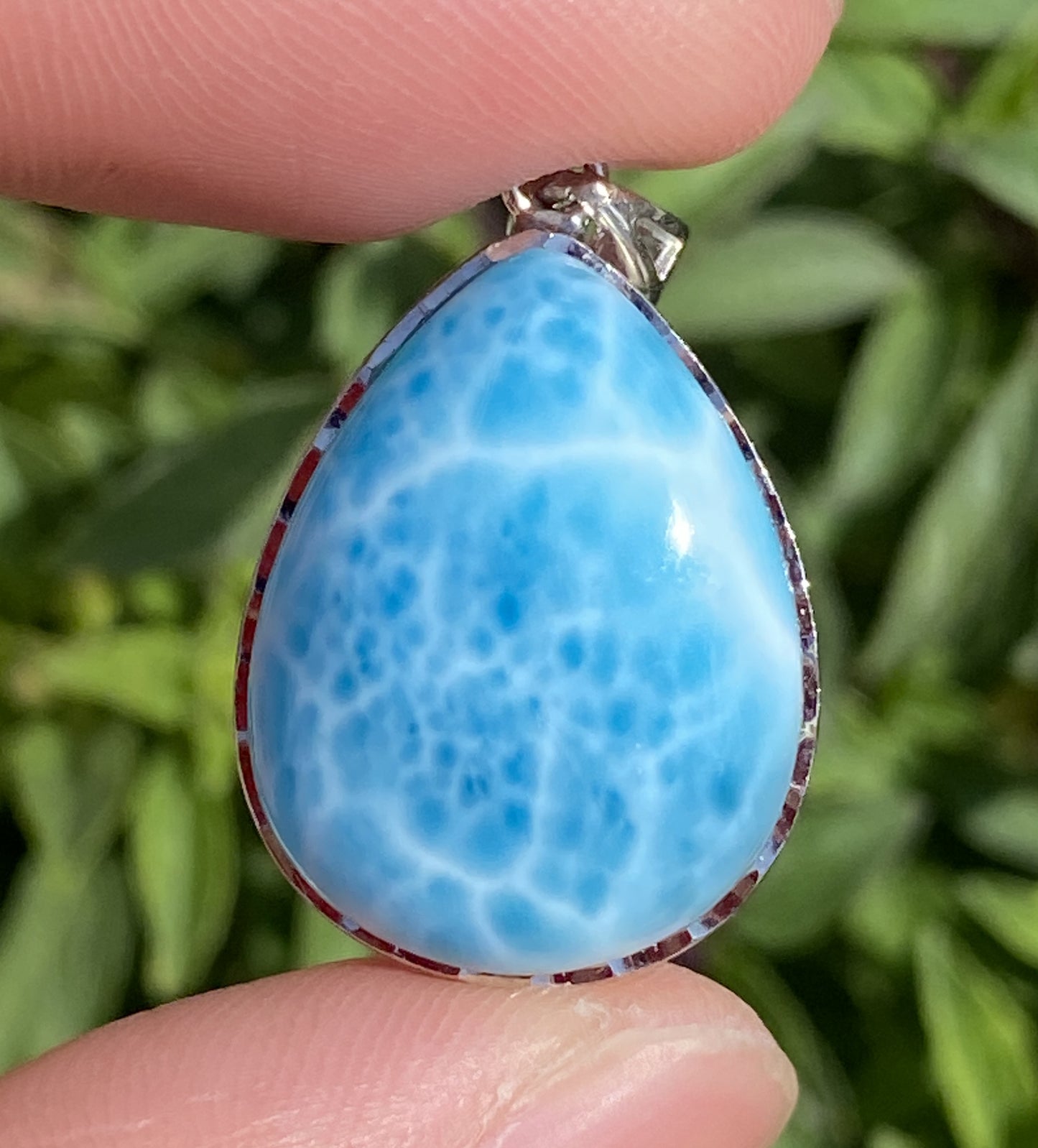 Larimar,AAAA Natural Dominican Larimar Pendant,Larimar Bracelet,Anniversary Gift, Larimar Jewelry,SilverJewelry,Birthday Gifts ET448