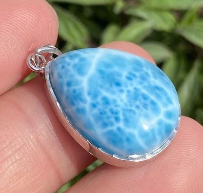 Larimar,AAAA Natural Dominican Larimar Pendant,Larimar Bracelet,Anniversary Gift, Larimar Jewelry,SilverJewelry,Birthday Gifts ET448