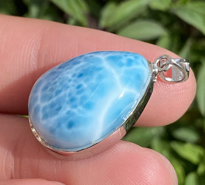 Larimar,AAAA Natural Dominican Larimar Pendant,Larimar Bracelet,Anniversary Gift, Larimar Jewelry,SilverJewelry,Birthday Gifts ET448