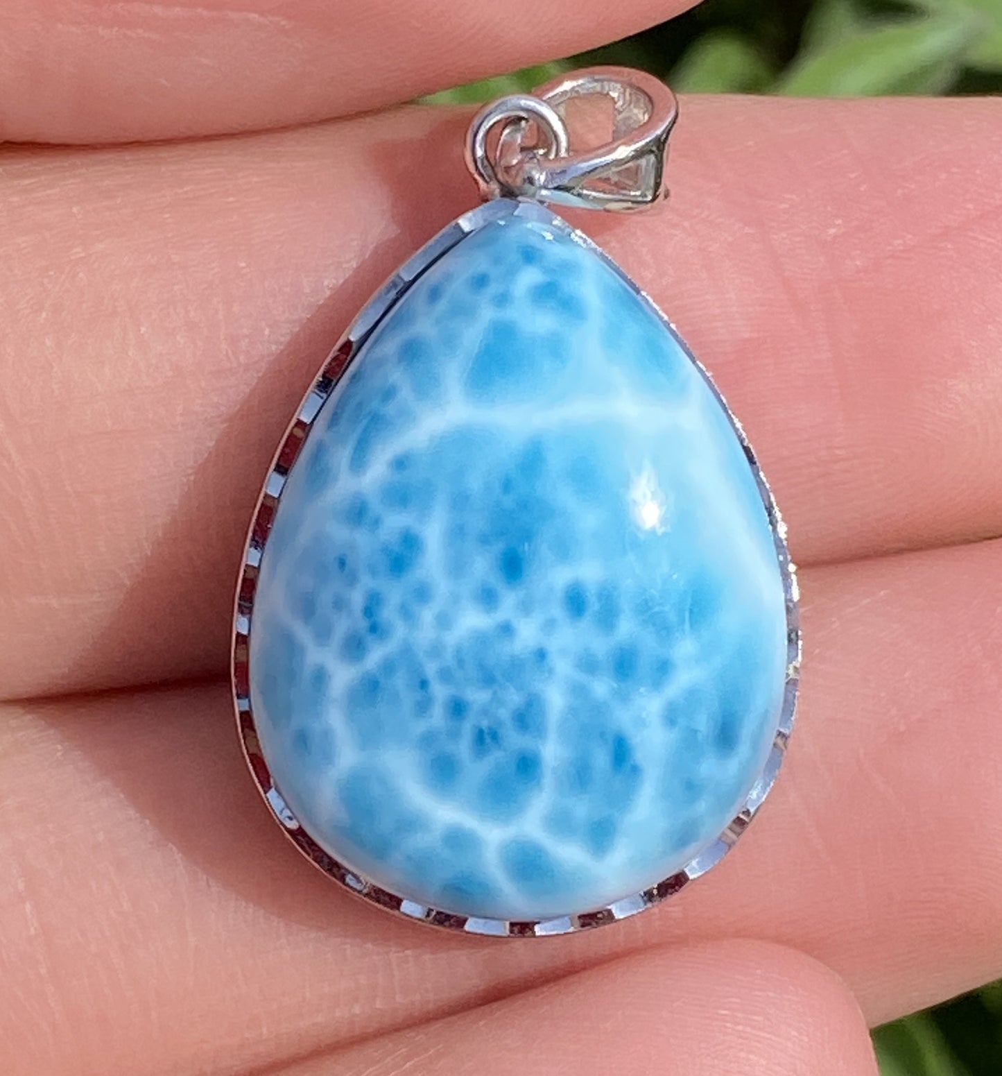 Larimar,AAAA Natural Dominican Larimar Pendant,Larimar Bracelet,Anniversary Gift, Larimar Jewelry,SilverJewelry,Birthday Gifts ET448