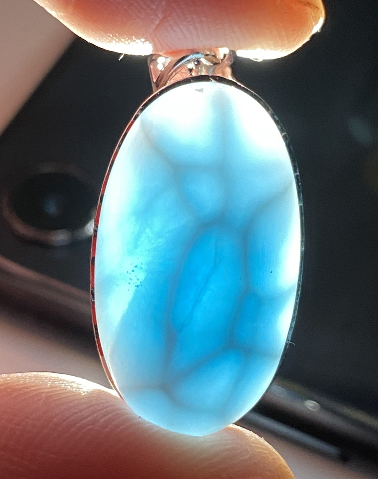 AAAA Natural Authentic Dominican Larimar Pendant,Gems Jewelry,Gems Pendant,Crystal Pendant,ET450