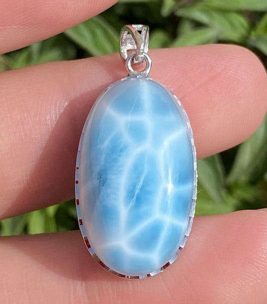 AAAA Natural Authentic Dominican Larimar Pendant,Gems Jewelry,Gems Pendant,Crystal Pendant,ET450