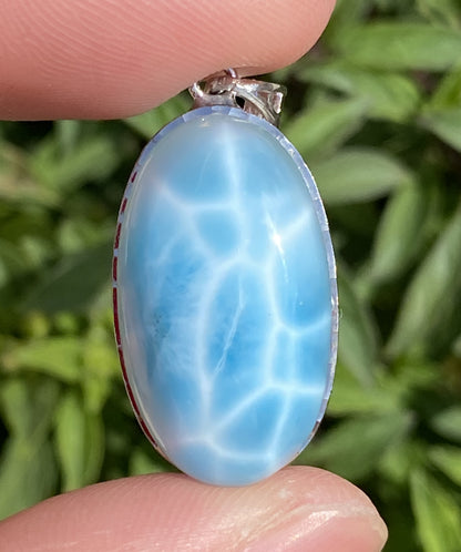 AAAA Natural Authentic Dominican Larimar Pendant,Gems Jewelry,Gems Pendant,Crystal Pendant,ET450