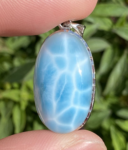 AAAA Natural Authentic Dominican Larimar Pendant,Gems Jewelry,Gems Pendant,Crystal Pendant,ET450