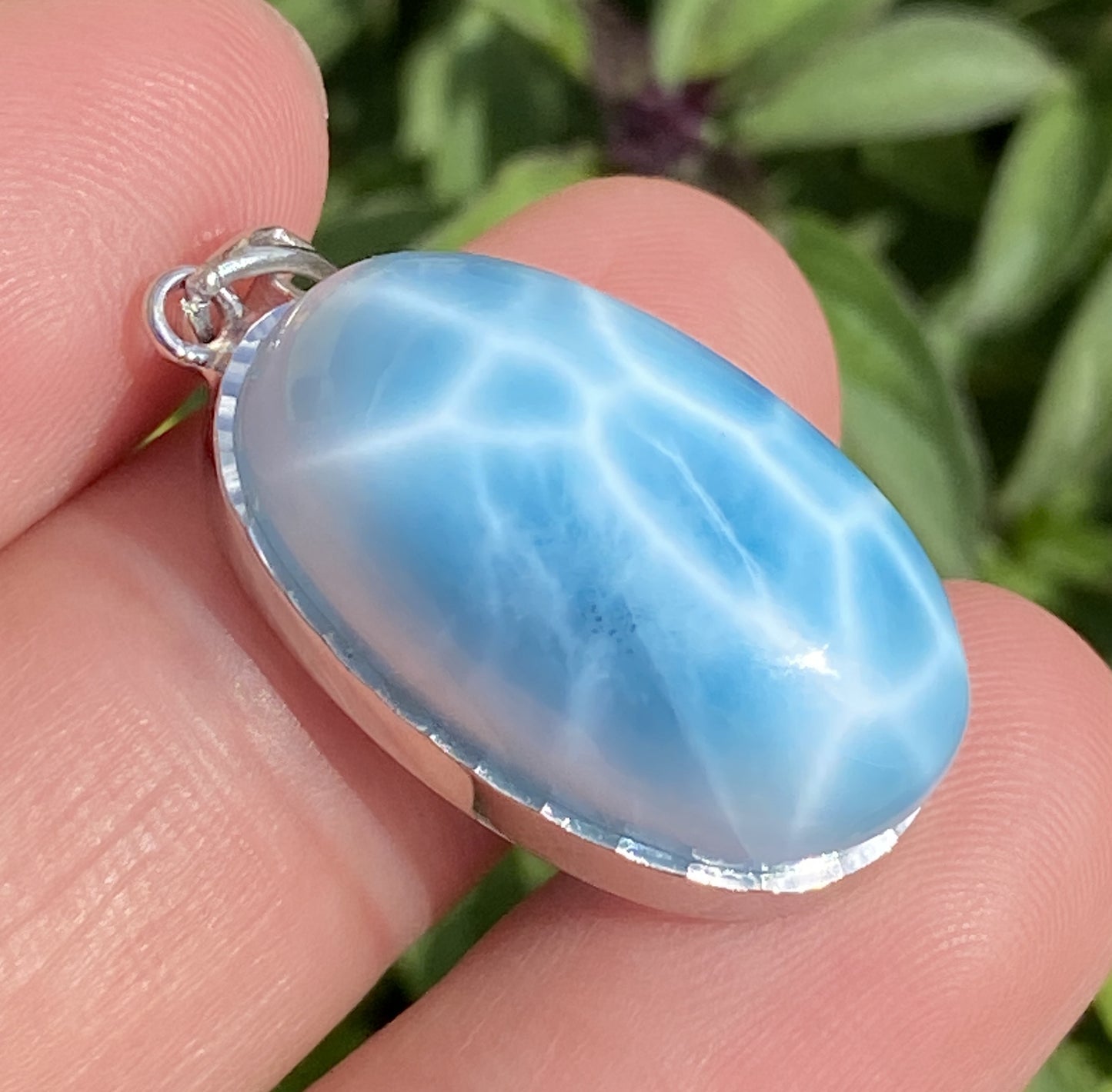 AAAA Natural Authentic Dominican Larimar Pendant,Gems Jewelry,Gems Pendant,Crystal Pendant,ET450