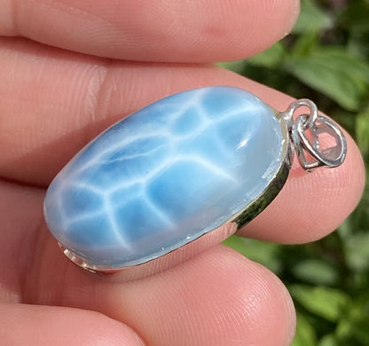 AAAA Natural Authentic Dominican Larimar Pendant,Gems Jewelry,Gems Pendant,Crystal Pendant,ET450