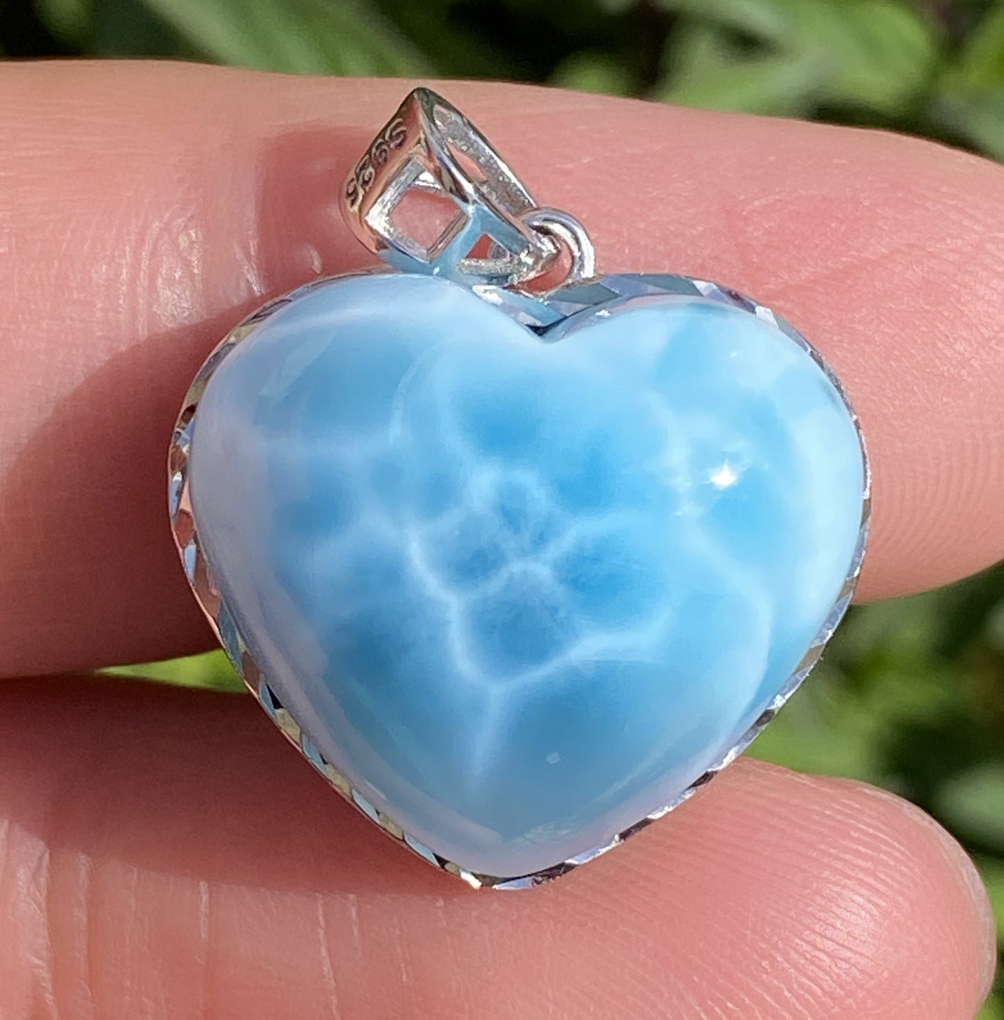 Larimar,AAAA Natural Dominican Larimar Pendant,Larimar Bracelet,Anniversary Gift, Larimar Jewelry,SilverJewelry,Birthday Gifts ET452