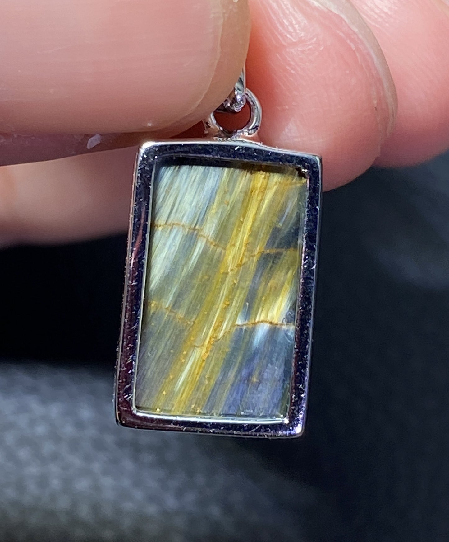 AAAA Natural Namibian Pietersite 925 Silver Pendant, Colored Full Fire Pietersite Pendant, Pietersite Gemstone ET464