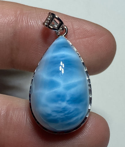 Larimar,AAAA Natural Dominican Larimar Pendant,Larimar Bracelet,Anniversary Gift, Larimar Jewelry,SilverJewelry ET493