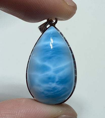 Larimar,AAAA Natural Dominican Larimar Pendant,Larimar Bracelet,Anniversary Gift, Larimar Jewelry,SilverJewelry ET493