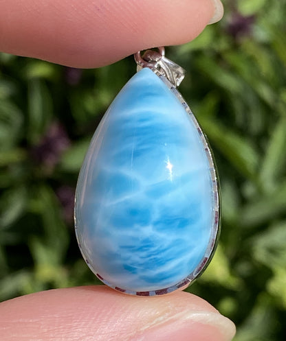 Larimar,AAAA Natural Dominican Larimar Pendant,Larimar Bracelet,Anniversary Gift, Larimar Jewelry,SilverJewelry ET493