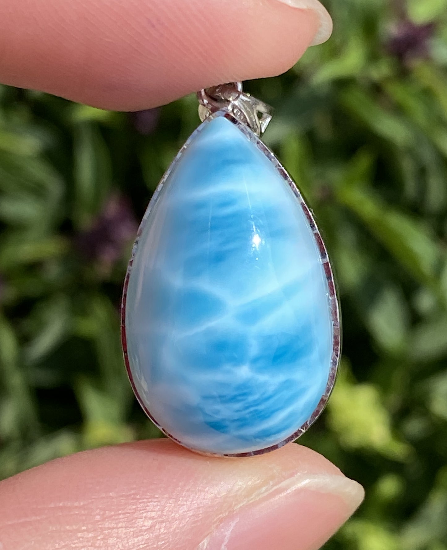 Larimar,AAAA Natural Dominican Larimar Pendant,Larimar Bracelet,Anniversary Gift, Larimar Jewelry,SilverJewelry ET493